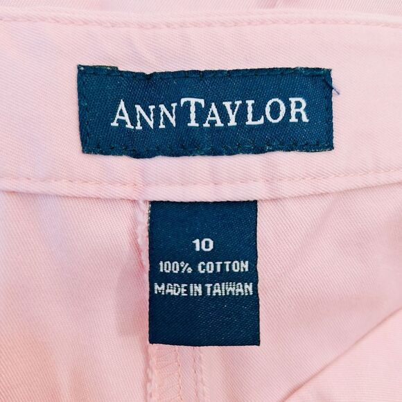 Ann Taylor Pink 100% Cotton High Waisted Shorts Sz 10 - Picture 6 of 9